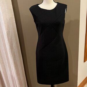 Calvin Klein Simple Ribbed Sleeveless Black Dress, Size 6
